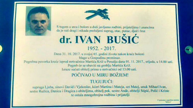 Preminuo dr. Ivan Bušić, poznati hercegovački ginekolog