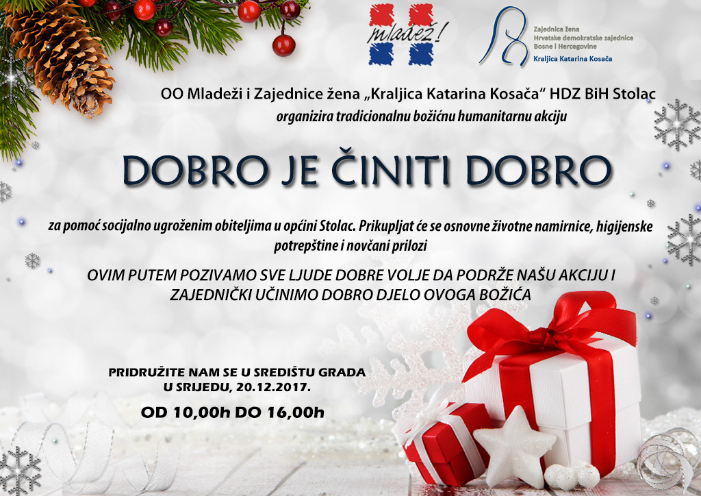 Humanitarna akcija: Dobro je činiti dobro u Stocu