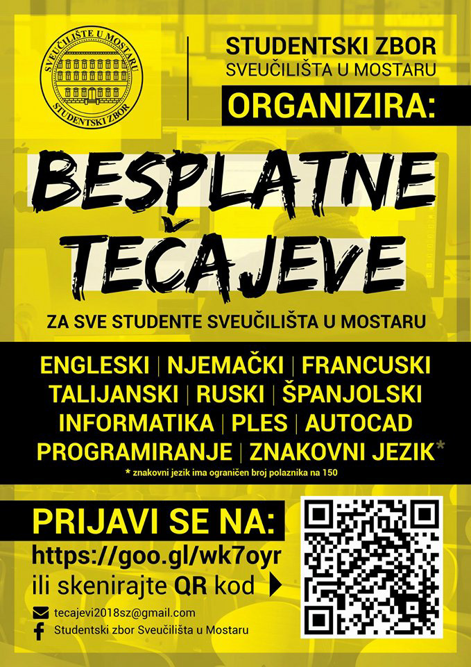 Studentski zbor otvara besplatne tečajeve za sve zainteresirane