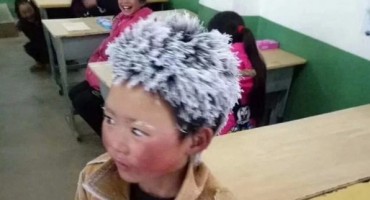 dječak, kosa, kina, hladnoća