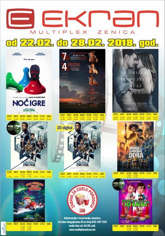 Najava programa Multiplexa Ekran Zenica: Posljednji tjedan veljače donosi naslov koji je kandidat za oskara