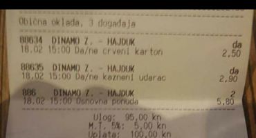 kladionica, uplatio listić 