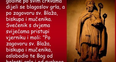 sveti vlaho, blagoslov grla
