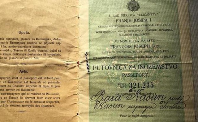 Hrvatska putovnica iz vremena Franje Josipa 