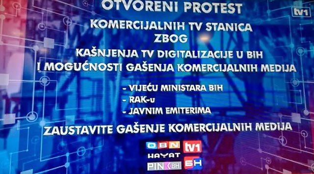 Komercijalne TV postaje u BiH prekinule program