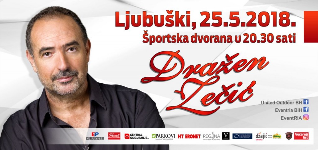 Ljubuški: Veliki koncert hrvatskog kralja zabavne glazbe Dražena Zečića