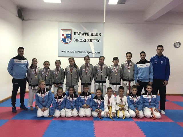 Karate Klub Široki Brijeg osvojio 17 medalja na 2. kolu lige Hercegovine