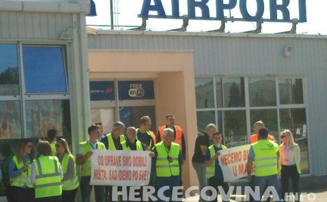 Štrajk radnika Zračne luke Mostar