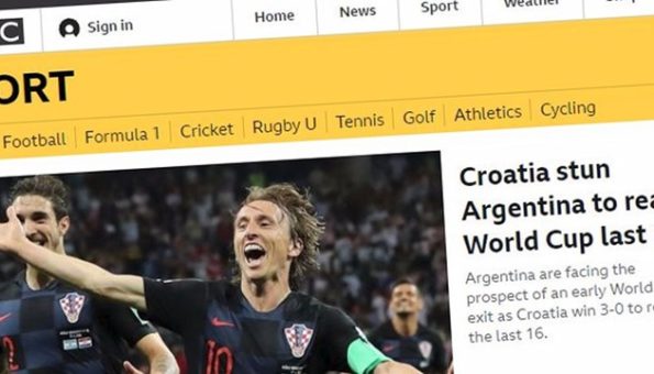 Pobjeda Hrvatske udarna vijest i na BBC-u