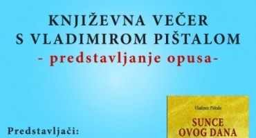Sutra Pistalova književna večer u Galeriji Aluminij