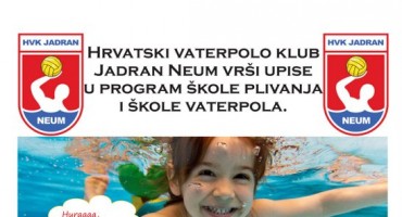 HVK Jadran Neum vrši upise u školu plivanja i školu vaterpola