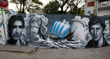 UVERTIRA U JADRANSKI DERBI Mural za Mitra i Magarca: Jedan navijao za Rijeku, drugi za Hajduk, a bili su nerazdvojni