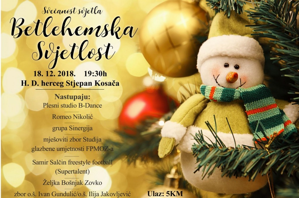 Koncert povodom manifestacije Betlehemska svjetlost 2018