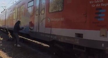 Škripari 1996 Stuttgart train graffiti