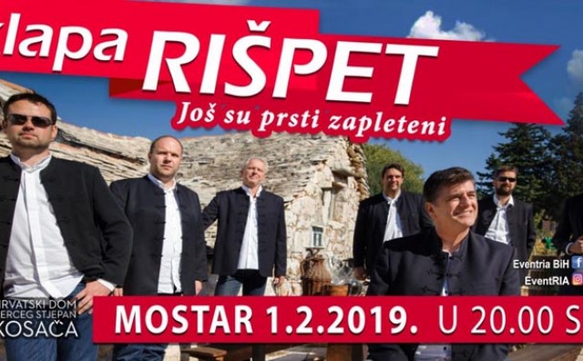 Za sve ljubitelje klapske pisme, najavljujemo koncert klape Rišpet u Mostaru