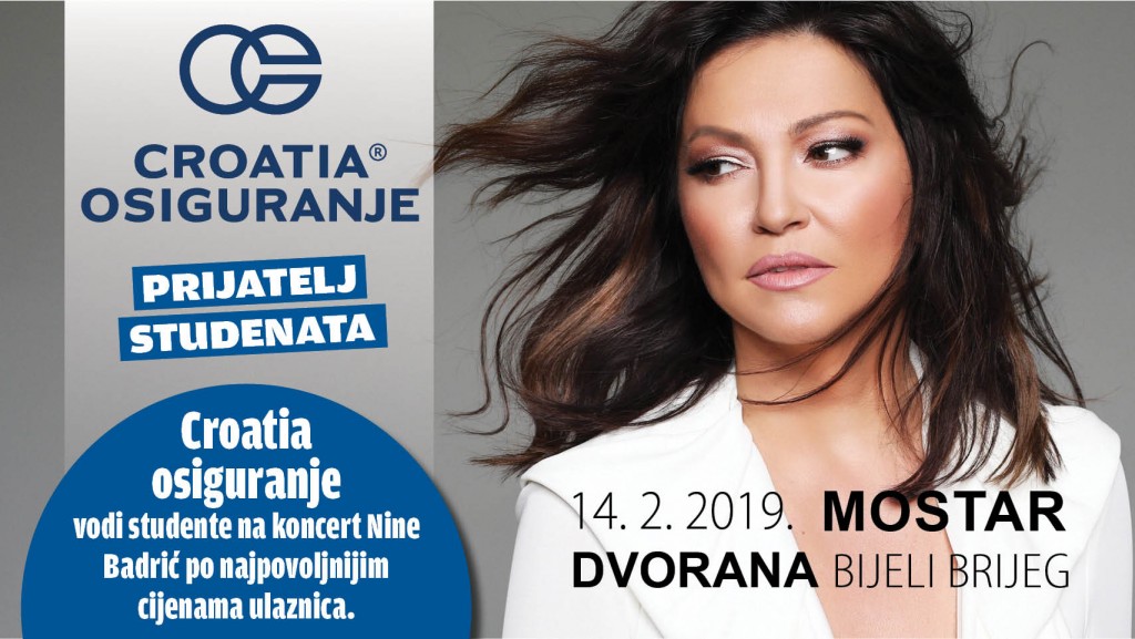 Croatia osiguranje omogućilo studentima kupovinu ulaznica po nižim cijenama za koncert Nine Badrić u Mostaru