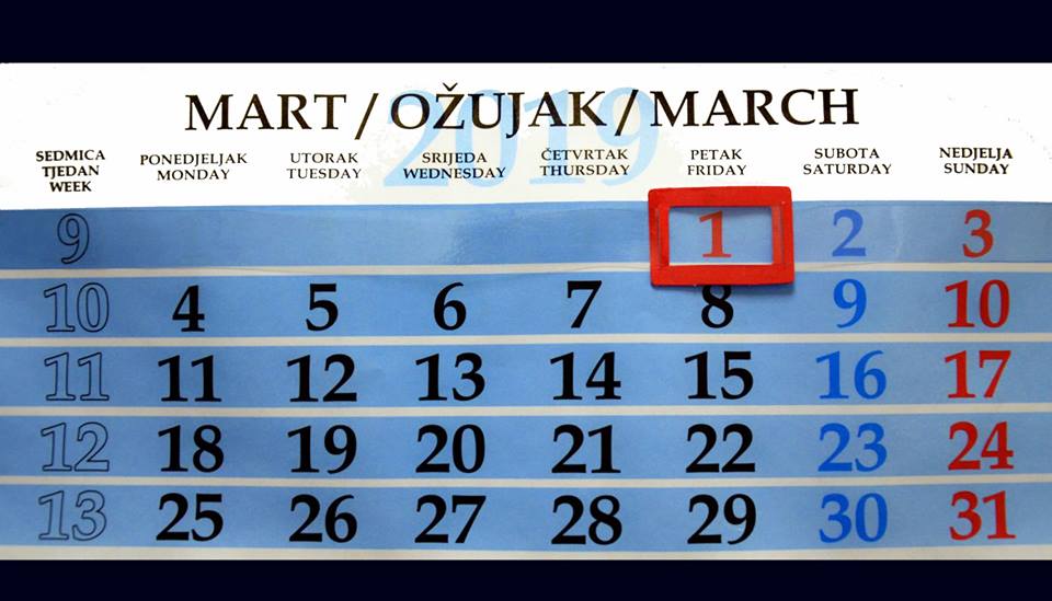 1.ožujak neradni dan u FBiH