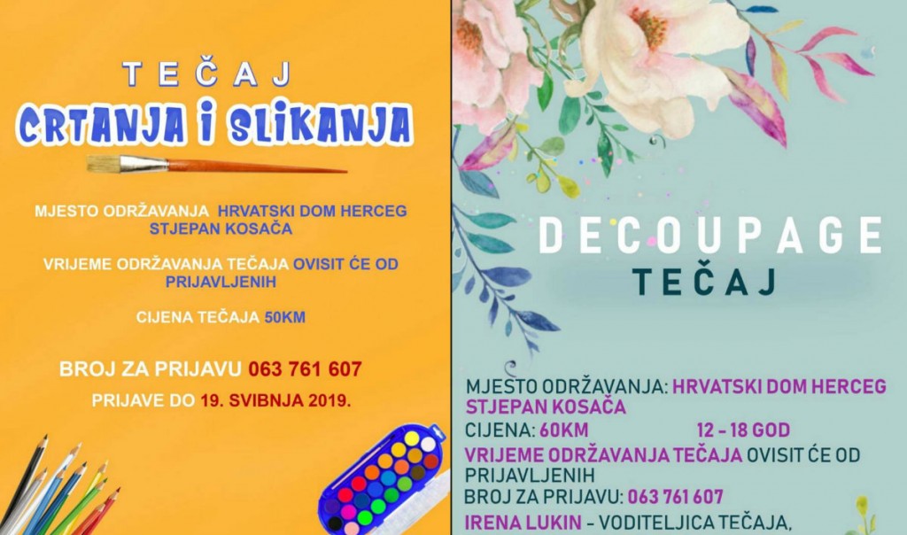 PRIJAVE U TIJEKU: Škola crtanja, slikanja i decoupage tečaj na jednom mjestu
