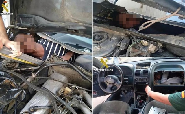 Migranti se nagurali pod haubu i kontrolnu ploču automobila