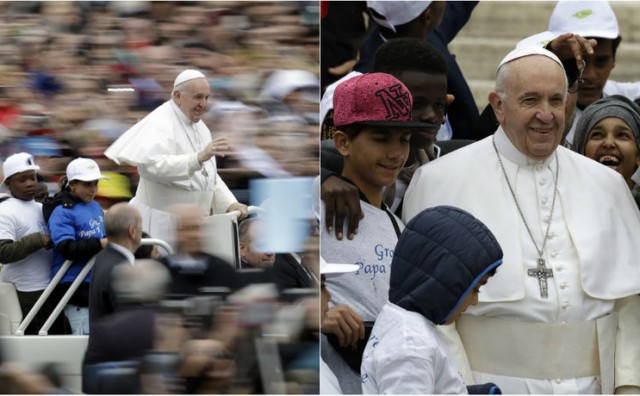 Papa Franjo u papamobilu 'provozao' djecu migranata Trgom svetog Petra 