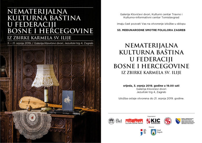 Nematerijalna kulturna baština u F BiH iz zbirke Karmela Sv. Ilije u Klovićevim dvorima