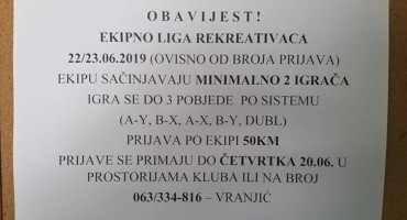 Stolnoteniski klub 'HT Eronet' Mostar organizira turnir rekreativaca
