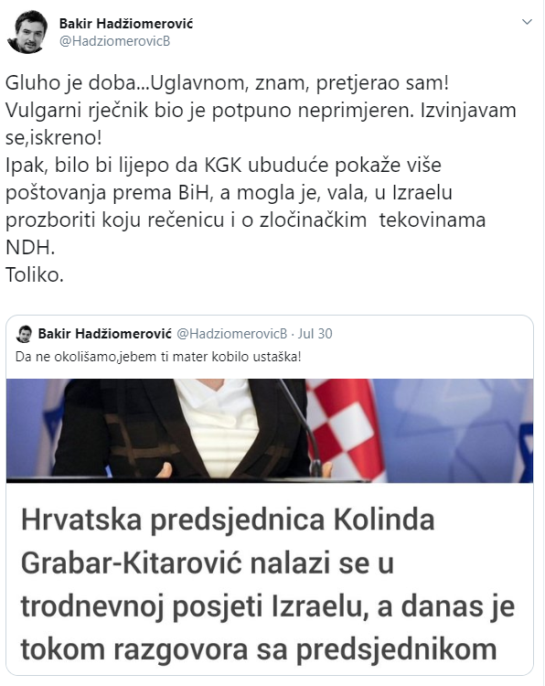 Kolinda Grabar Kitarović,Bakir Hadžiomerović