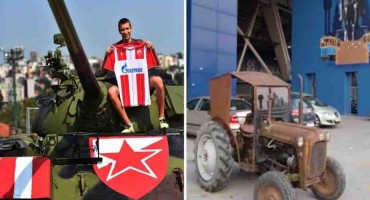 Nakon što su Zvezdaši parkirali tenk pred stadionom, BBB pred Maksimirom parkirali traktor