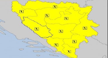 Upaljen žuti meteoalarm za područje cijele BiH