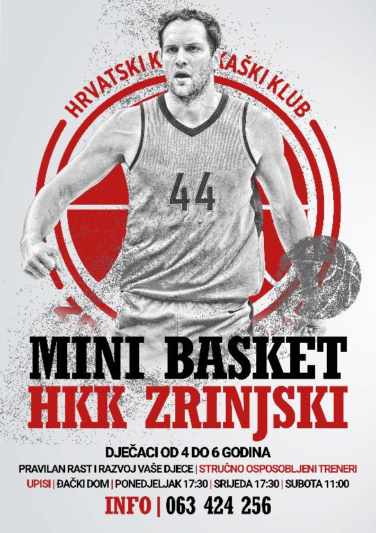 HKK Zrinjski organizira mini basket školu košarke za najmlađe članove
