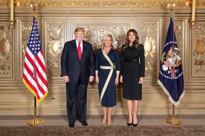 Predsjednica RH Kolinda Grabar Kitarović sa Donaldom i Melanijom Trump