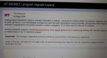 HT Eronet, lažna nagradna igra, obavijest korisnicima