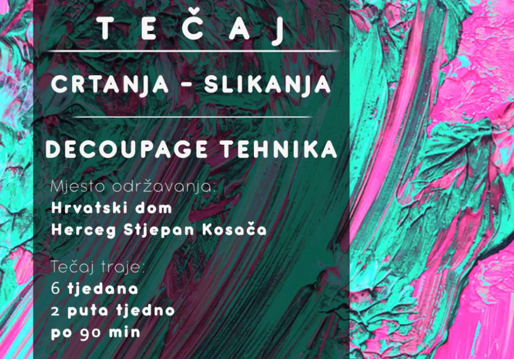 ISKORAK U KREATIVNOSTI: Tečaj crtanja, slikanja i decoupage tehnika