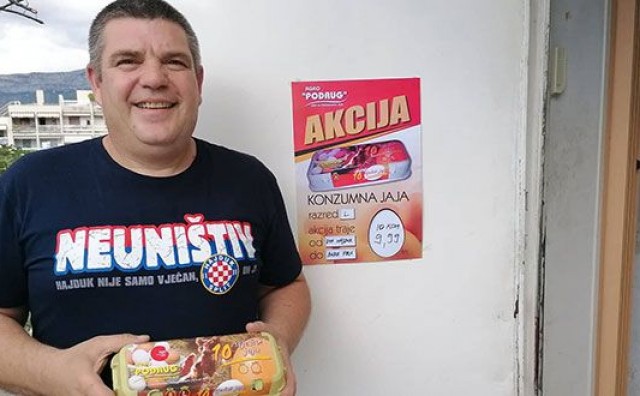 U Zagrebu pretučen navijač Hajduka koji je u svom dućanu spustio cijenu jaja dok je Hajduk bio prvi