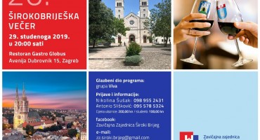 širokobriješka večer, Zagreb