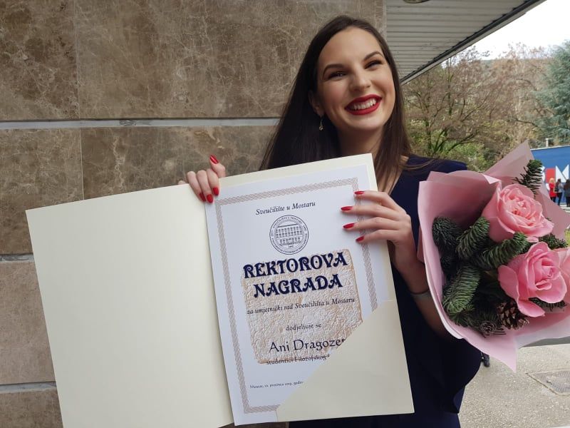 DOBITNICA REKTOROVE NAGRADE ANA DRAGOZET Postoje iznimne stvari zbog kojih znam da idem pravim putem