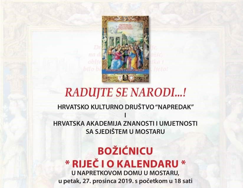 NAJAVA Večeras je Napretkova božićnica u Mostaru, ulaz slobodan