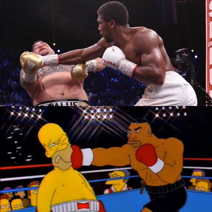 boksački meč,Antony Joshua,crtani Simpsoni