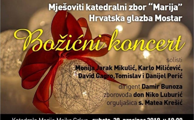 NAJAVA Ne propustite božićni koncert katedralnog zbora 'Marija' i Hrvatske glazbe Mostar