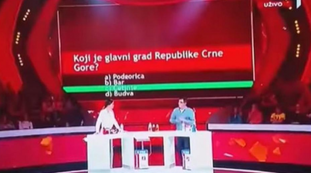 SRAMOTA U KVIZU Voditelji nisu znali koji je glavni grad Crne Gore