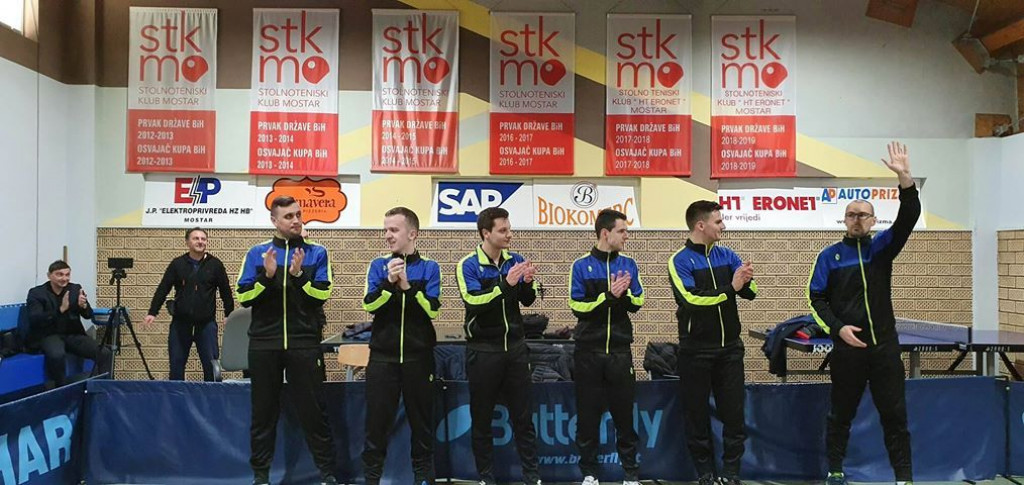 Stolnoteniski klub 'HT ERONET' Mostar potvrdio prvo mjesto