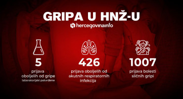 ZABRINJAVAJUĆE: U HNŽ 1438 oboljelih od gripe i ostalih respiratornih infekcija!