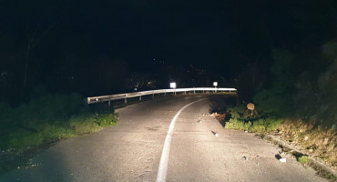 VOZAČI SE POZIVAJU NA OPREZ Na Kobilovači srušena stabla i odron na cesti