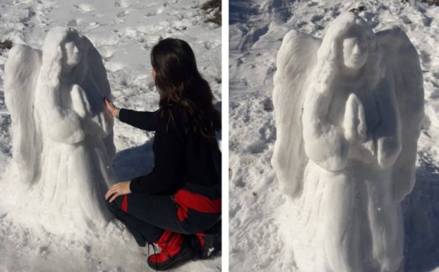 REMEK-DJELO Čitlučanka na Blidinju napravila skulpturu Anđela sklopljenih ruku