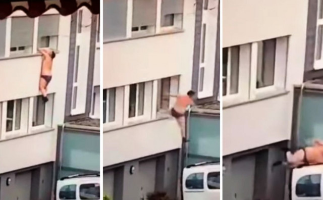 VIRALNI HIT Polugoli muškarac pao s prozora bježeći od ljutitog muža