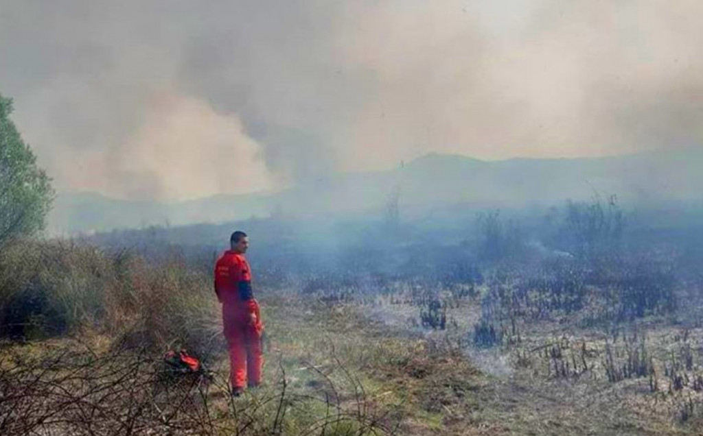 Požar u Parku prirode 'Hutovo blato' i dalje aktivan