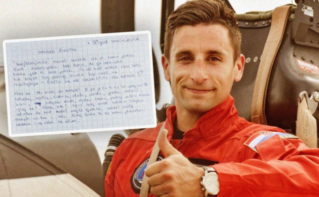 Objavljeno pismo poginulog pilota koje je nedavno napisao
