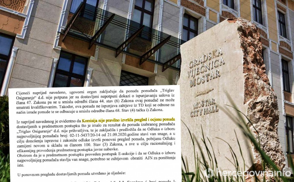 OVAKO TO RADI GRAD MOSTAR Dodijele ugovor pa tek nakon žalbi "shvate" da nisu radili po propisima