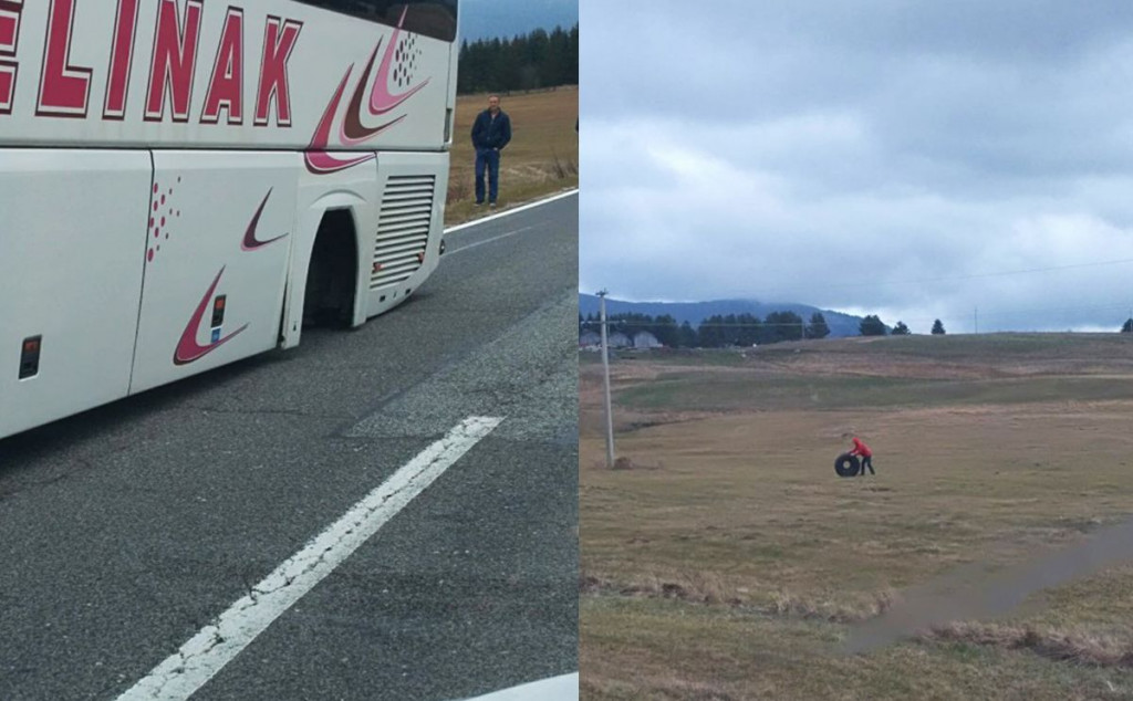 KUPREŠKO POLJE Autobus tijekom vožnje ostao bez dva stražnja kotača