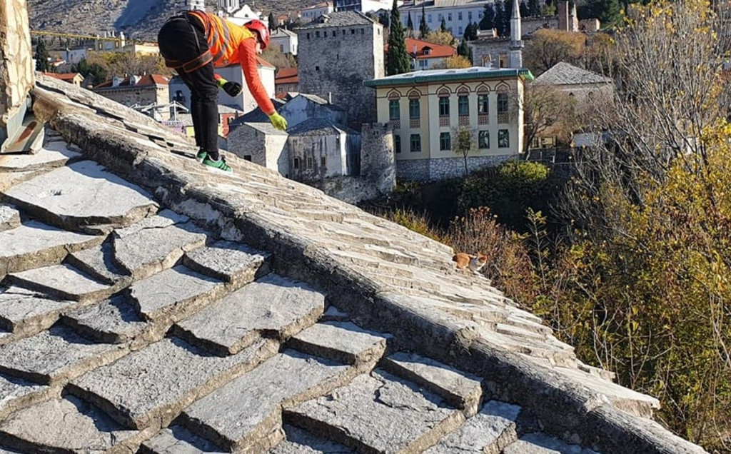 Mačka u Mostaru tri dana bila na krovu, a onda su je spasili GSS-ovci